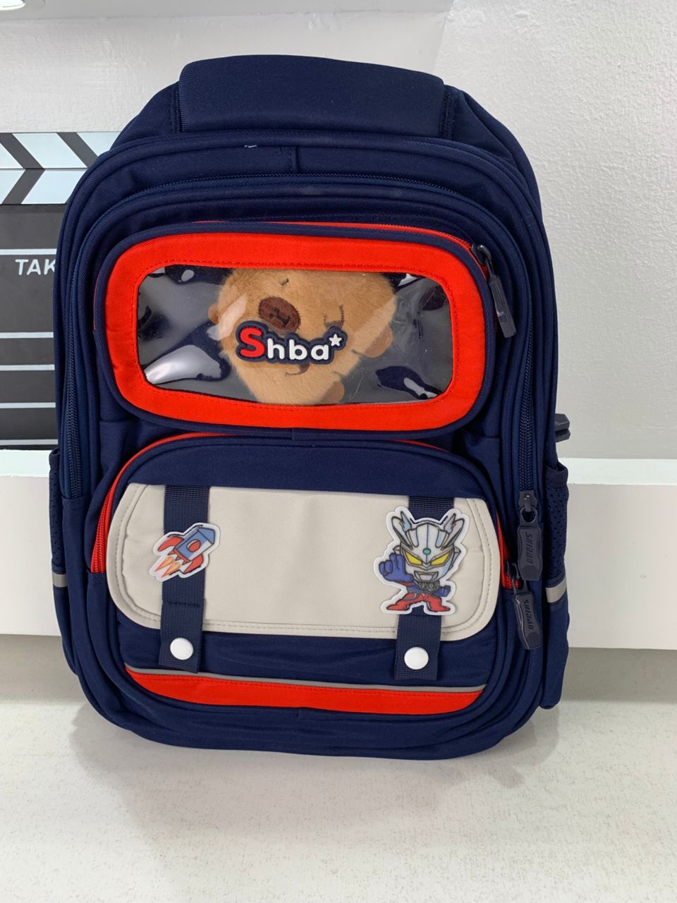 Sac à Dos Enfant Ludique avec Plusieurs Compartiment et un Peluche LM-5122 Bleu Nuit – حقيبة ظهر للأطفال أزرق ليلي تنزوت