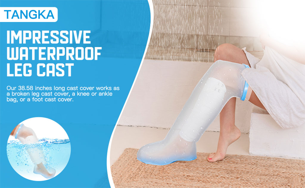 Housse de plâtre imperméable pour la douche, protection pour jambe adulte – غطاء عازل للمياه للرجل المكسورة كاملة تنزوت