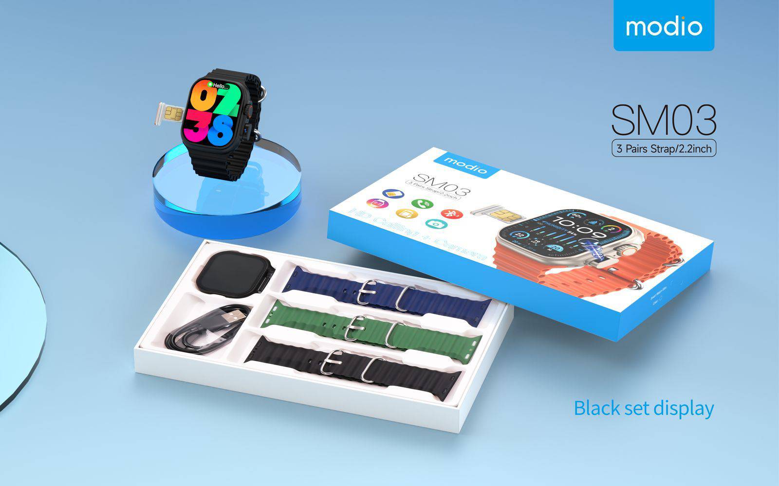 Smartwatch Modio SM03 avec prise en charge de la carte SIM et appareil photo intégré – ساعة ذكية تدعم شريحة الإتصال - تنزوت
