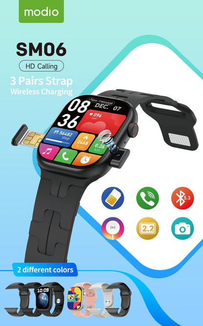 Modio SM06 Smartwatch avec Carte SIM, Appel HD et Camera – ساعة ذكية أصلية تنزوت