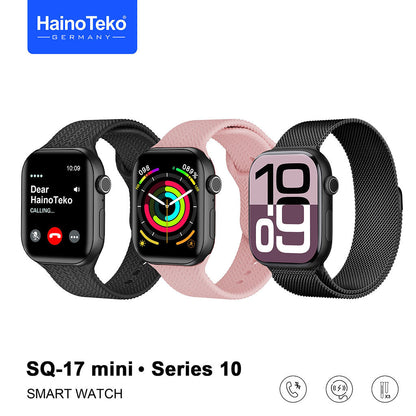 HainoTeko SQ-17 Mini Smart Watch Series 10 AMOLED avec 3 Bracelets – ساعة ذكية أصلية للنساء تنزوت