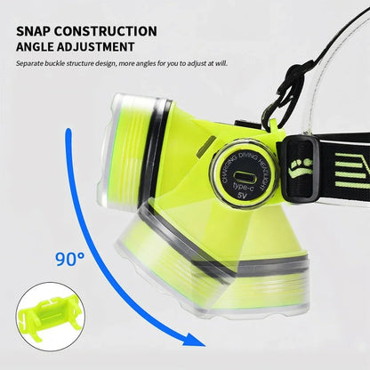 Lampe Frontale de Plongée Étanche et Rechargeable – مصباح غطس تنزوت