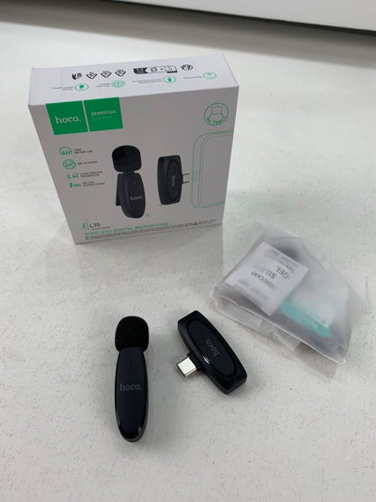 Hoco L15 Microphone Cravate Sans fil Type-C – ميكروفون لاسلكي أصلي تنزوت
