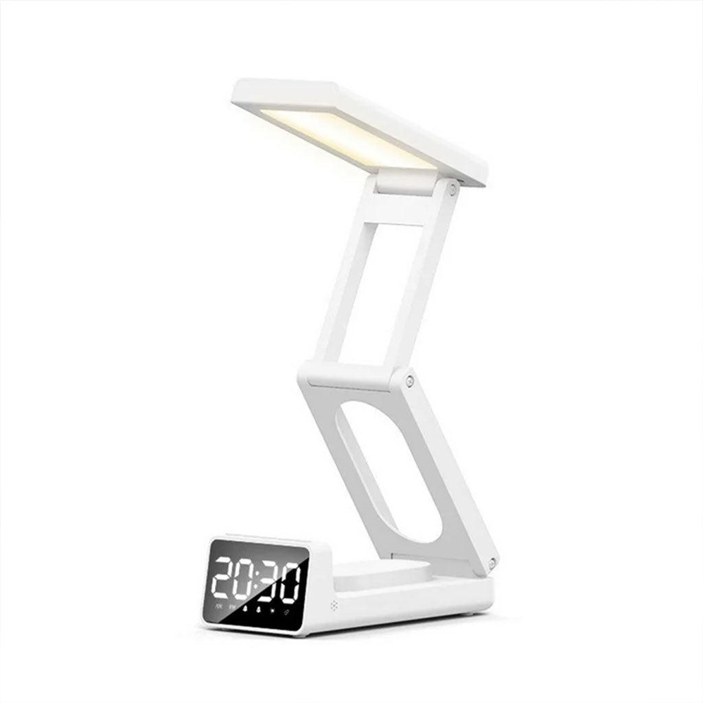 Lampe de bureau rechargeable sans fil avec réveil LED et power bank 10 000 mAh – مصباح مكتب ومصباح مع شاحن متنقل تنزوت
