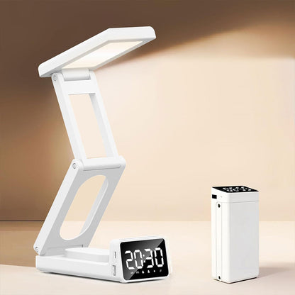 Lampe de bureau rechargeable sans fil avec réveil LED et power bank 10 000 mAh – مصباح مكتب ومصباح مع شاحن متنقل تنزوت
