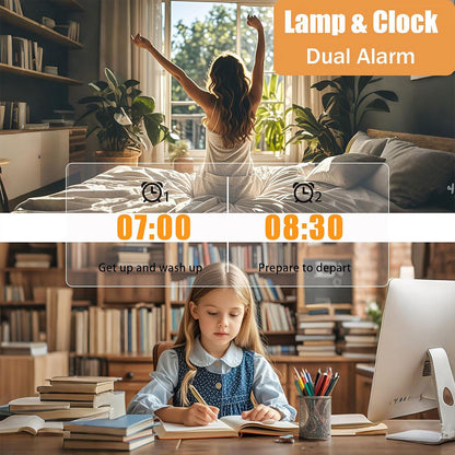 Lampe de bureau rechargeable sans fil avec réveil LED et power bank 10 000 mAh – مصباح مكتب ومصباح مع شاحن متنقل تنزوت