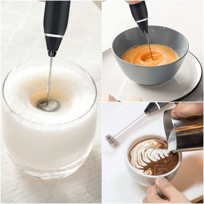 Mousseur à Lait, USB Rechargeable Portable mini fouet electrique 3 Vitesses avec Dual Fouet Tête Spirale تنزوت