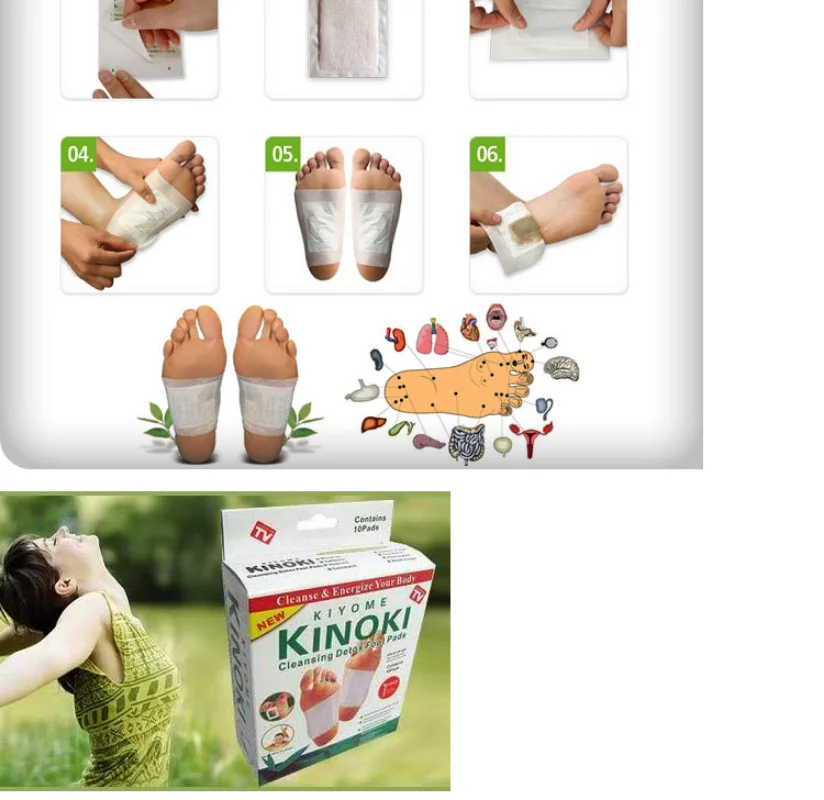 Kinoki Patch Détoxifiant Pour Le Corps - 10 Pièces - Blanc تنزوت