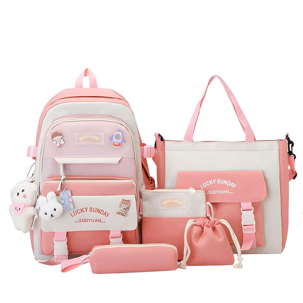 Ensemble-de-sacs-d-cole-Kawai-pour-adolescents-5Pcs-Xin-Pin-Shang-Rose-محفظة-5-قطع-كاواي-وردي.png