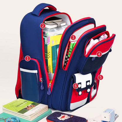 Sac à Dos Enfant pour École primaire de Haute Qualité Bleu et Rouge – حقيبة ظهر مدرسية للأطفال أزرق وأحمر تنزوت