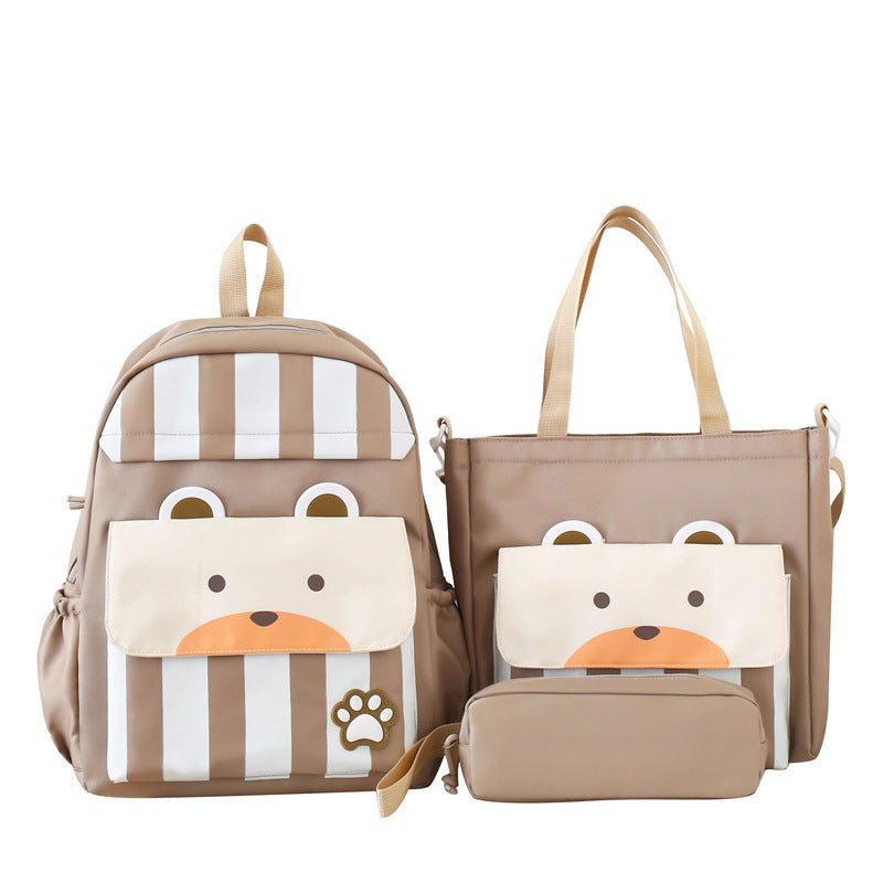 Ensemble de sacs d’école Kawai pour adolescents 3Pcs Ours Beige – محفظة 3 قطع كاواي بيج تنزوت