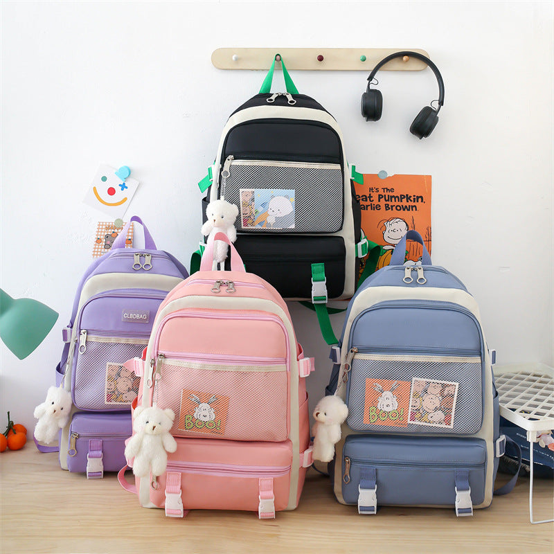Ensemble de sacs d’école Kawai pour adolescents 4Pcs V3 CLBD Mauve – محفظة 4 قطع كاواي بنفسجي تنزوت