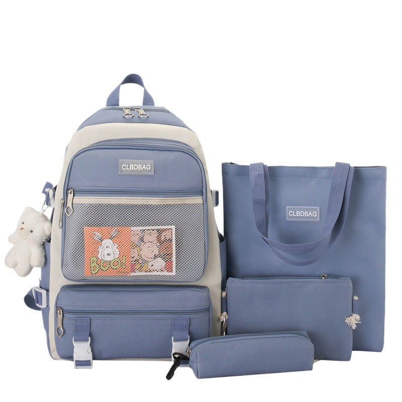 Ensemble de sacs d’école Kawai pour adolescents 4Pcs CLBD V3 Bleu – محفظة 4 قطع كاواي أزرق تنزوت