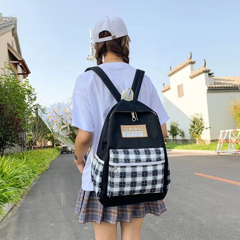 Ensemble de sacs d’école Kawai pour adolescents 4Pcs CLBD V4 Noir – محفظة 4 قطع كاواي أسود تنزوت
