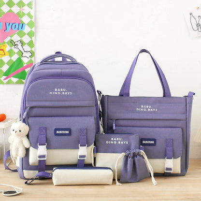 Ensemble-de-sacs-d-cole-Kawai-pour-adolescents-5Pcs-Bieyoumi-Fashion-Mauve-محفظة-5-قطع-كاواي-بنفسجي.png