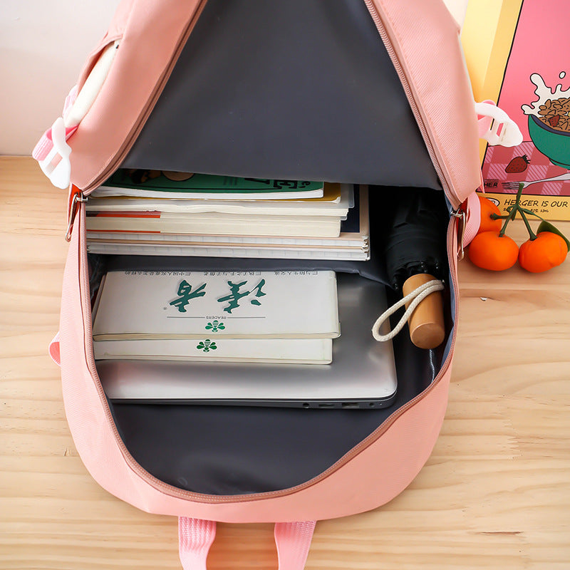 Ensemble de sacs d’école Kawai pour adolescents 4Pcs CLBD V1 Rose – محفظة 4 قطع كاواي وردي تنزوت