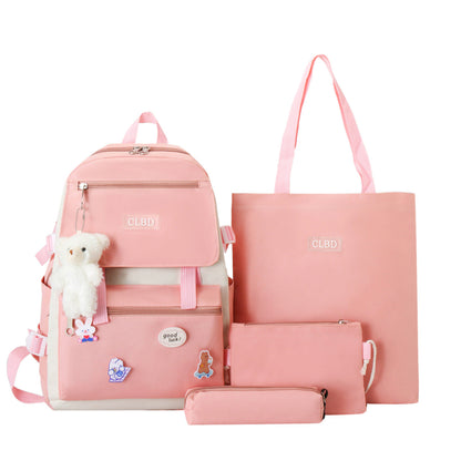 Ensemble de sacs d’école Kawai pour adolescents 4Pcs CLBD V1 Rose – محفظة 4 قطع كاواي وردي تنزوت
