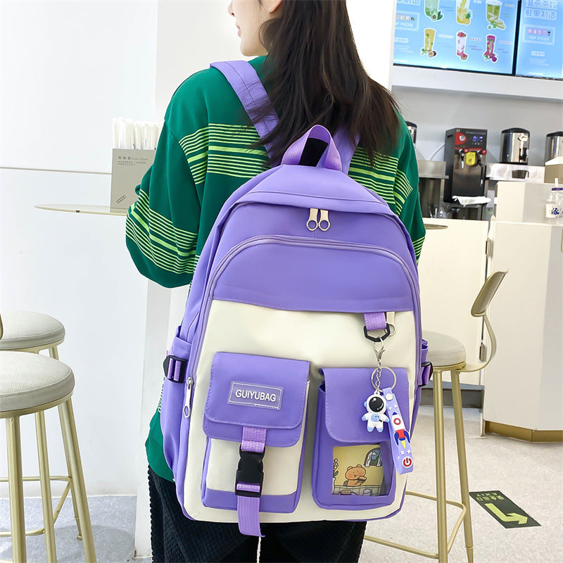 Ensemble de sacs d’école Kawai pour adolescents 4Pcs Guiyu V3 Rose – محفظة 4 قطع كاواي وردي تنزوت