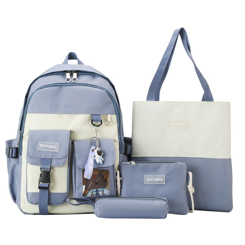 Ensemble de sacs d’école Kawai pour adolescents 4Pcs Guiyu V3 Bleu – محفظة 4 قطع كاواي أزرق تنزوت