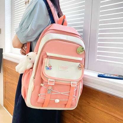 Ensemble de sacs d’école Kawai pour adolescents 4Pcs GUORANCHAO Rose – محفظة 4 قطع كاواي وردي تنزوت