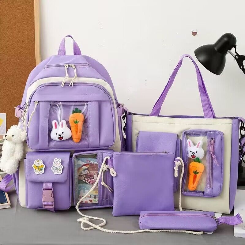 Ensemble-de-sacs-d-cole-Kawai-pour-adolescents-4Pcs-Avec-Accessoires-Mauve-محفظة-4-قطع-كاواي-مع-أكسسوارات-بنفسجي.png