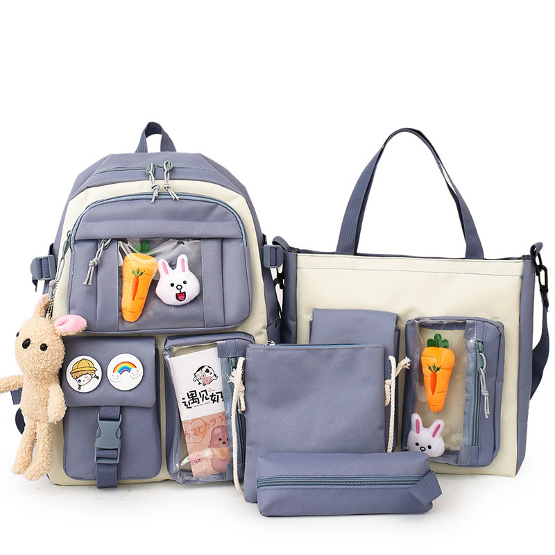 Ensemble-de-sacs-d-cole-Kawai-pour-adolescents-4Pcs-Avec-Accessoires-Bleu-محفظة-4-قطع-كاواي-مع-أكسسوارات-أزرق.png