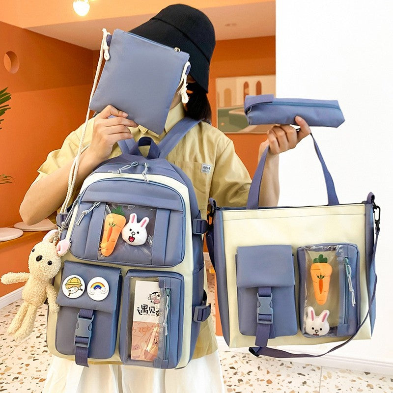 Ensemble-de-sacs-d-cole-Kawai-pour-adolescents-4Pcs-Avec-Accessoires-Bleu-محفظة-4-قطع-كاواي-مع-أكسسوارات-أزرق.png