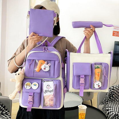 Ensemble-de-sacs-d-cole-Kawai-pour-adolescents-4Pcs-Avec-Accessoires-Mauve-محفظة-4-قطع-كاواي-مع-أكسسوارات-بنفسجي.png