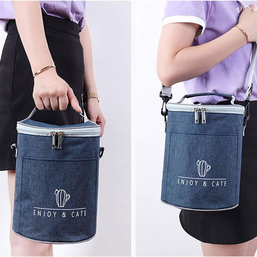 Sac à déjeuner isotherme portable avec bandoulière – حقيبة حفظ الطعام حافظة للحرارة تنزوت