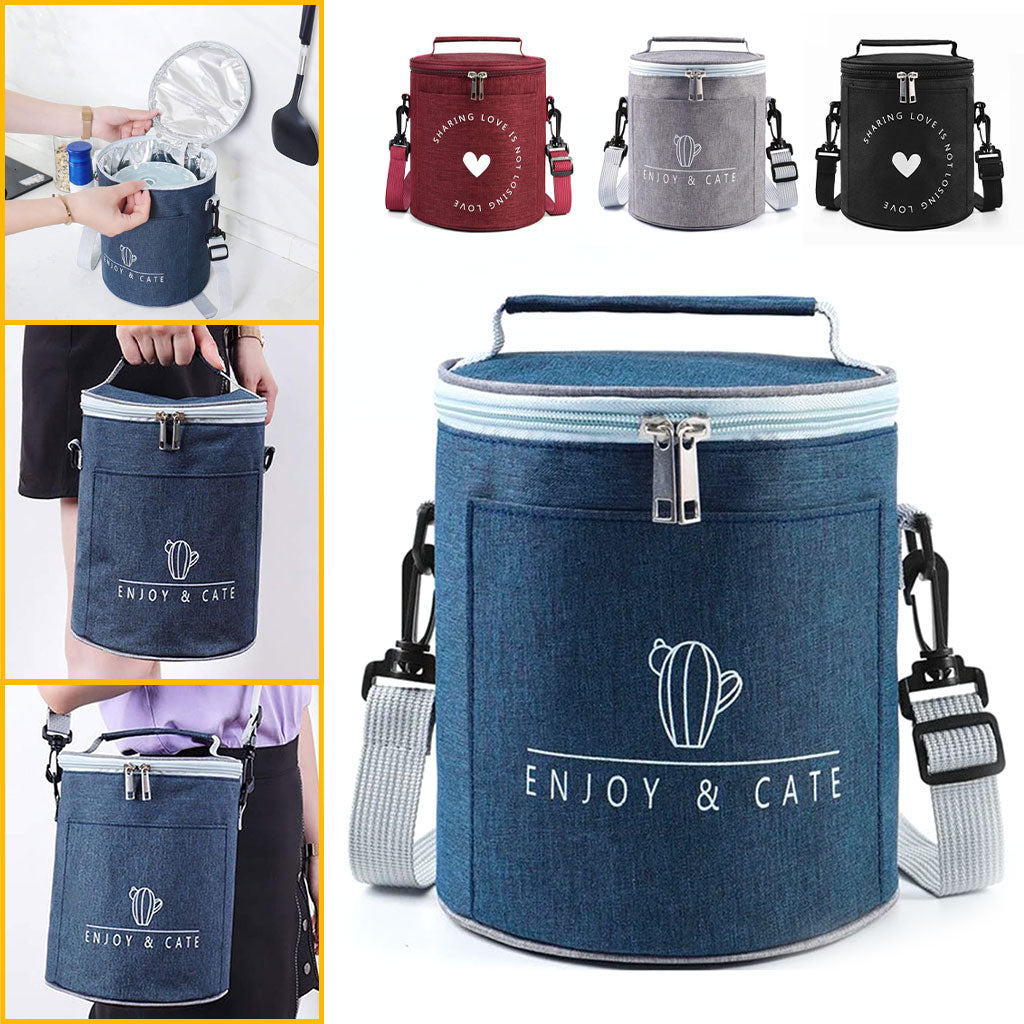 Sac à déjeuner isotherme portable avec bandoulière – حقيبة حفظ الطعام حافظة للحرارة تنزوت
