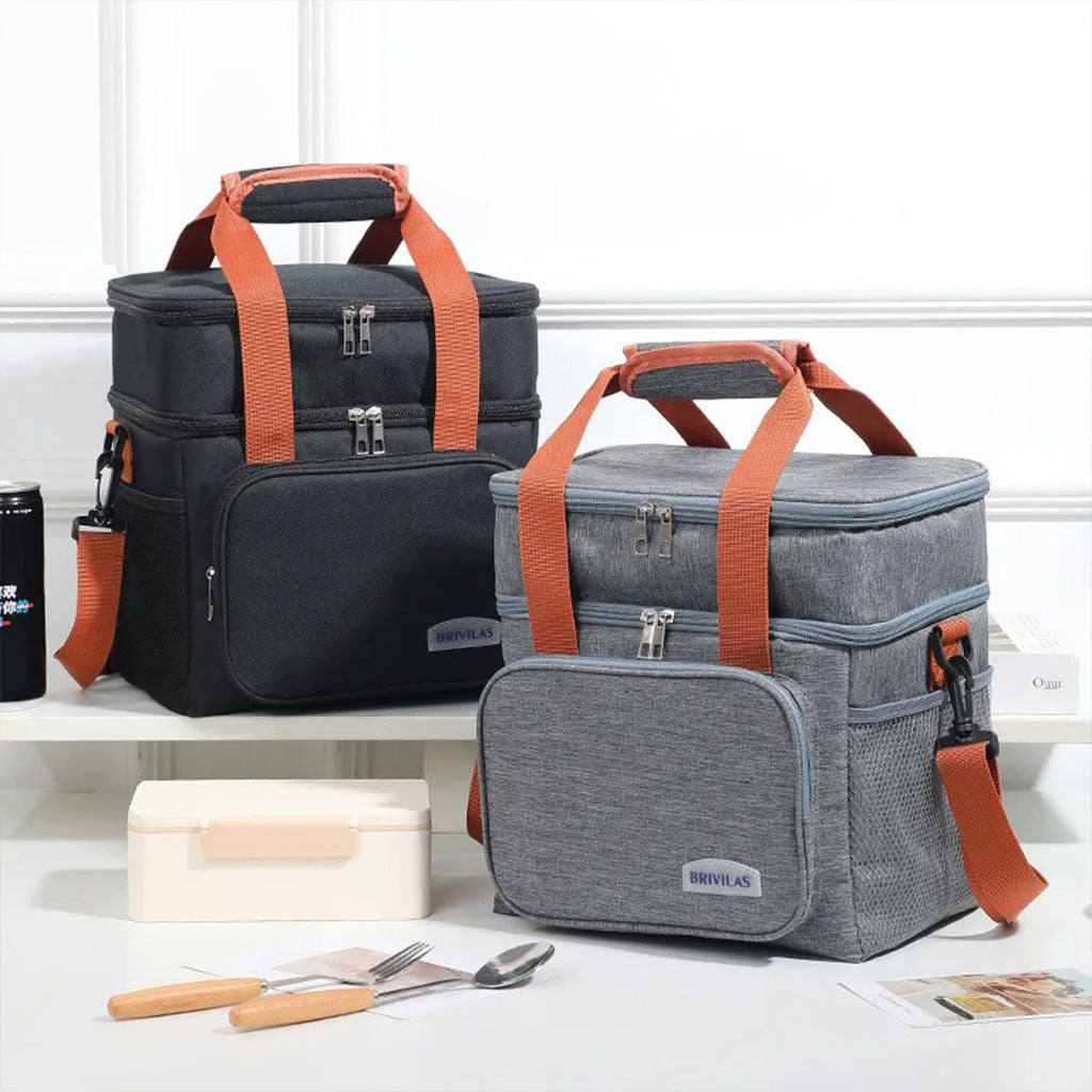 Sacs à lunch croisés à double couche de grande capacité – حقيبة حفظ الطعام تنزوت