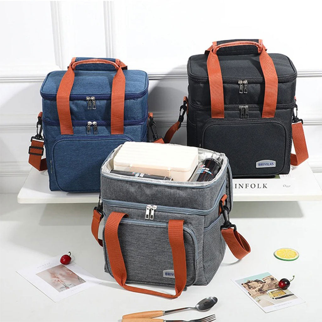 Sacs à lunch croisés à double couche de grande capacité – حقيبة حفظ الطعام تنزوت