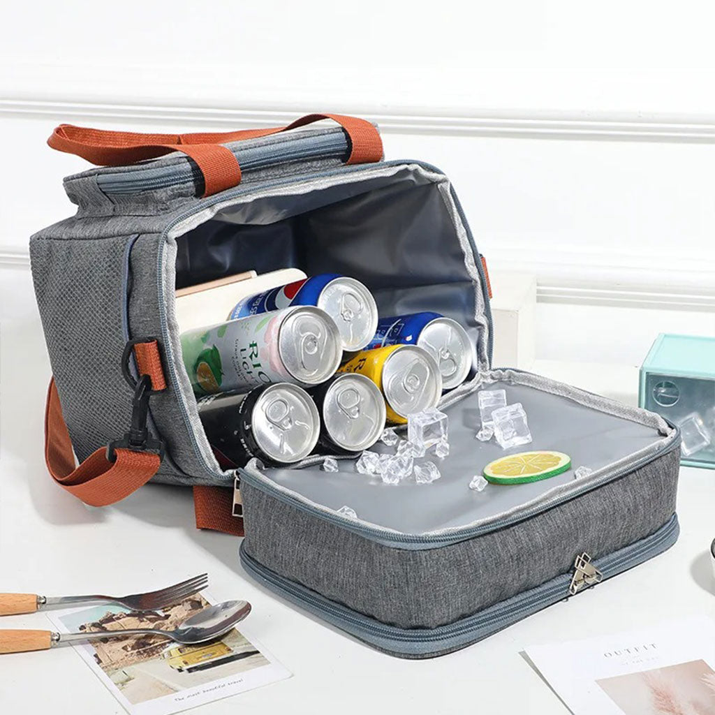 Sacs à lunch croisés à double couche de grande capacité – حقيبة حفظ الطعام تنزوت