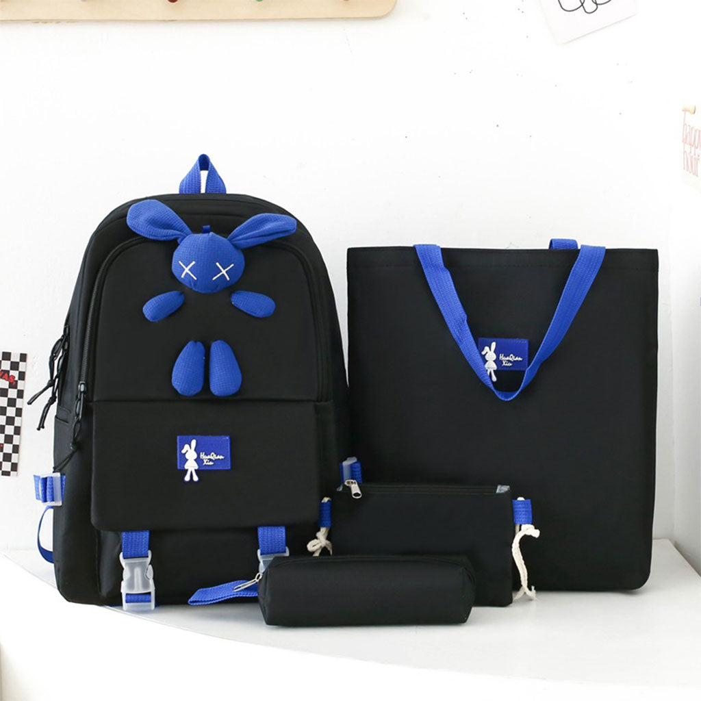 Ensemble-de-sacs-d-cole-Kawai-pour-adolescents-4Pcs-Lapin-X-Noir-محفظة-4-قطع-كاواي-أسود.png