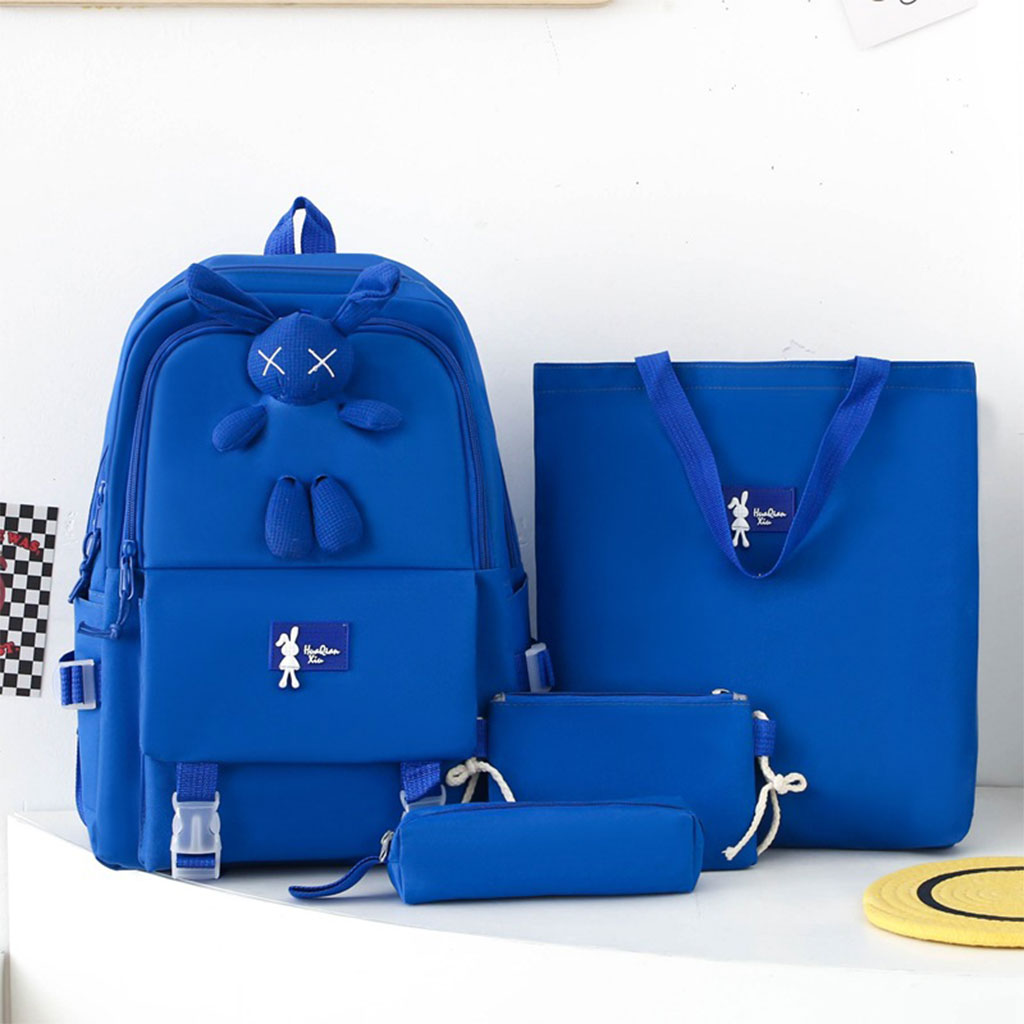 Ensemble de sacs d’école Kawai pour adolescents 4Pcs Lapin X Gris – محفظة 4 قطع كاواي رمادي تنزوت