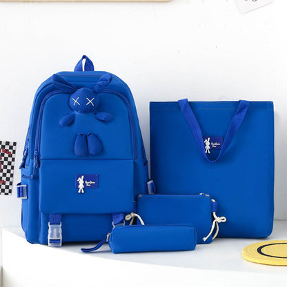 Ensemble de sacs d’école Kawai pour adolescents 4Pcs Lapin X Blanc – محفظة 4 قطع كاواي أبيض تنزوت