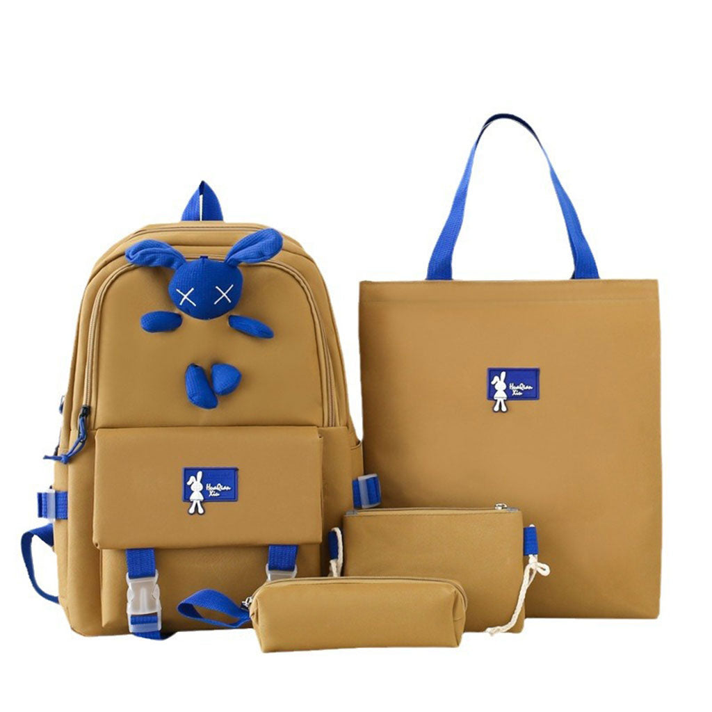Ensemble de sacs d’école Kawai pour adolescents 4Pcs Lapin X Marron – محفظة 4 قطع كاواي بني تنزوت