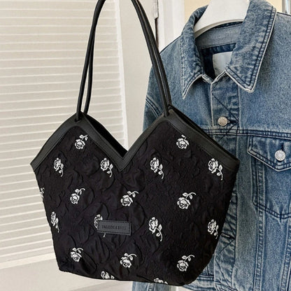 Sac à bandoulière à motif floral avec motif de patch de lettre تنزوت