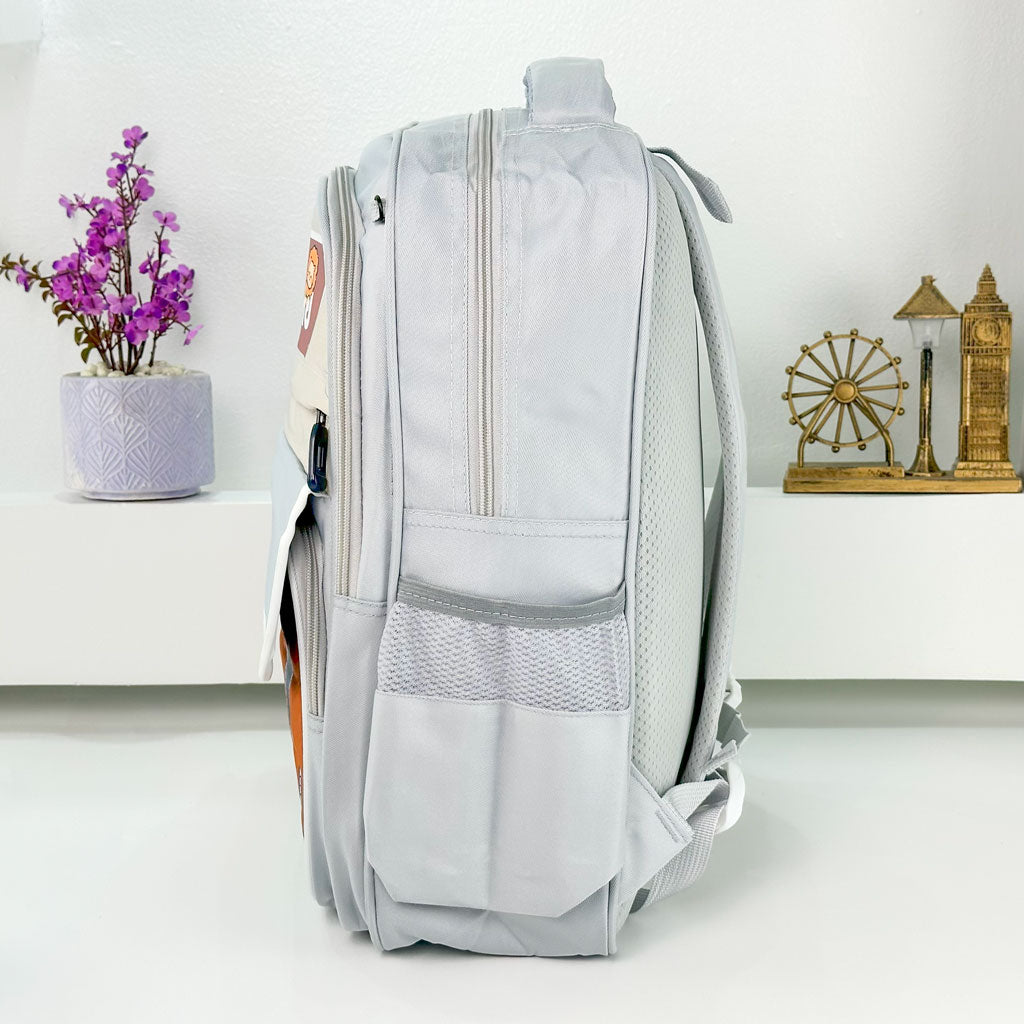 Sac à Dos pour Enfants avec Trousse Assortie 2504 Gris – حقيبة ظهر مدرسية للأطفال مع مقلمة رمادي تنزوت