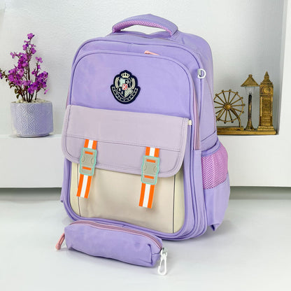 Sac à Dos pour Enfants avec Trousse Assortie KBAG Mauve – حقيبة ظهر مدرسية للأطفال مع مقلمة بنفسجي تنزوت
