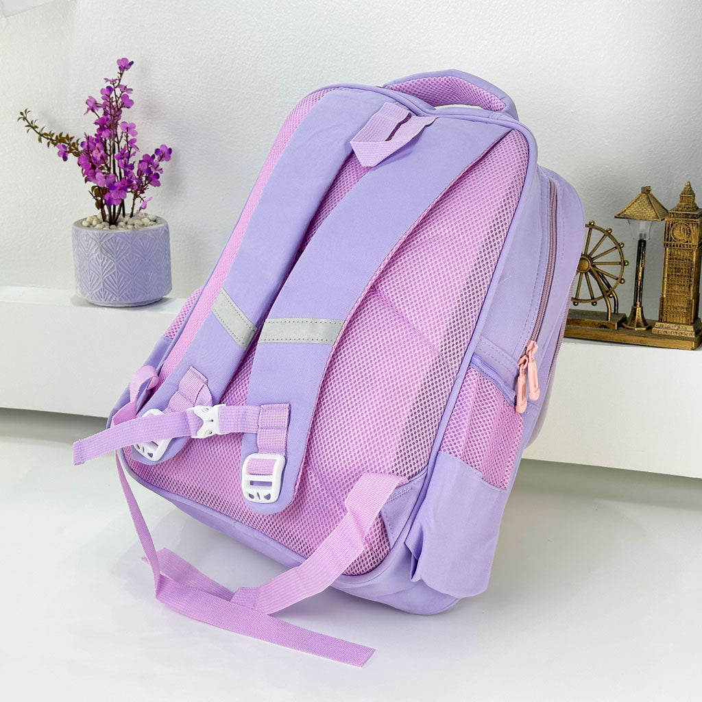 Sac à Dos pour Enfants avec Trousse Assortie KBAG Mauve – حقيبة ظهر مدرسية للأطفال مع مقلمة بنفسجي تنزوت