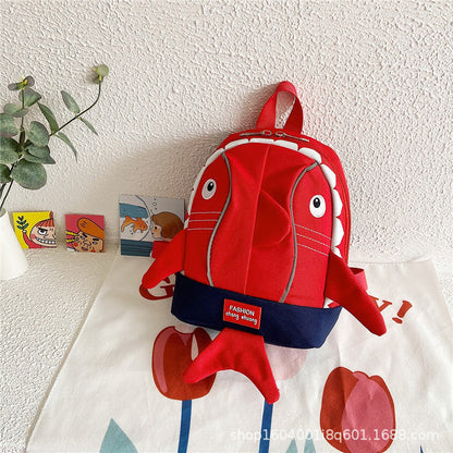 Sac à dos Enfants Design Requin Mignon Rouge – حقيبة أطفال برسوم القرش أحمر تنزوت