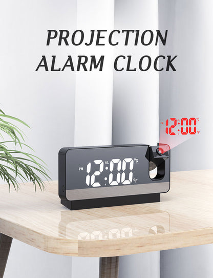 Réveil numérique intelligent avec projecteur 180° TempéRature USB , Snooze تنزوت