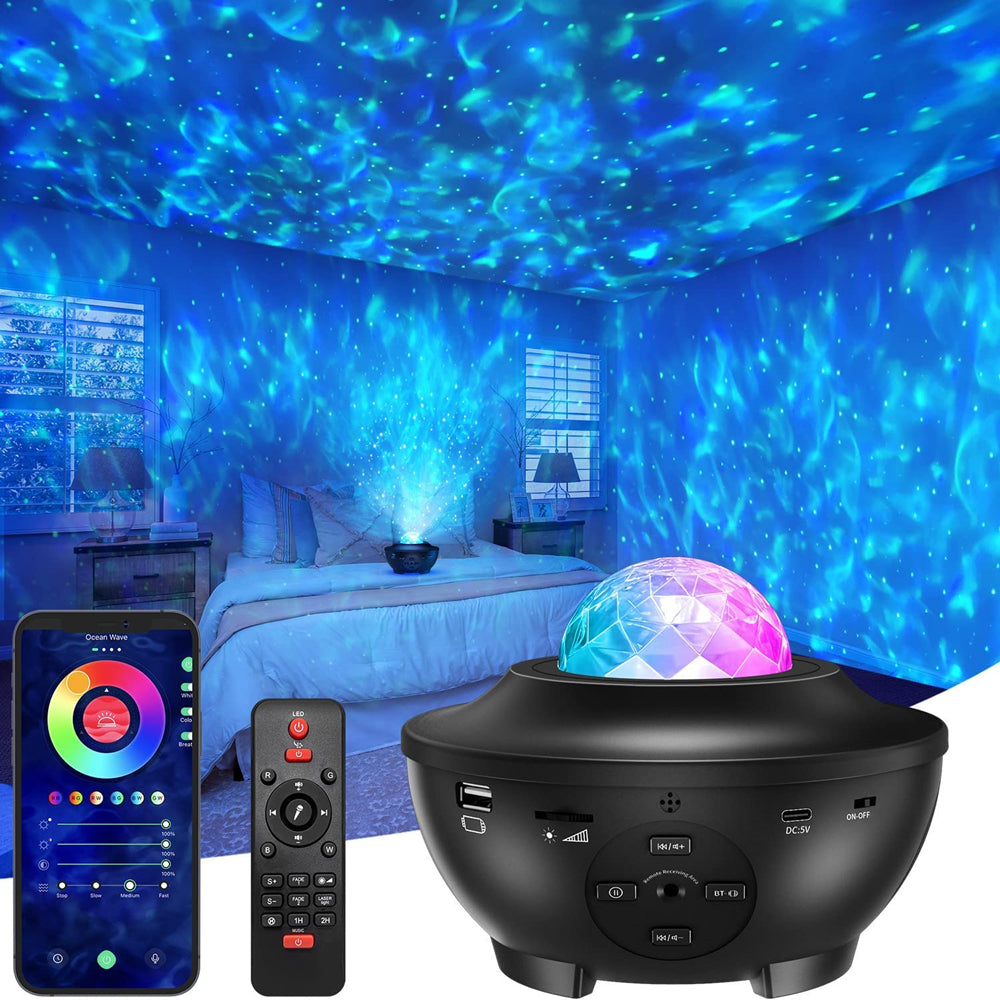 Projecteur Galaxie 3D Laser Bluetooth + haut-parleur USB - تنزوت