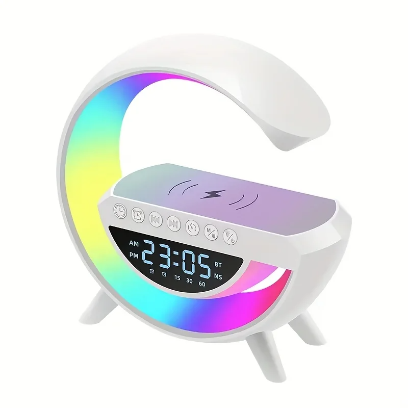 Réveil et Haut-parleur Bluetooth RGB intelligente type Big G Wireless Charger V3 - BT-3401 - تنزوت