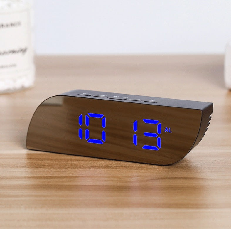 Réveil numérique intelligent horloge à affichage numérique miroir avec lumière LED - تنزوت
