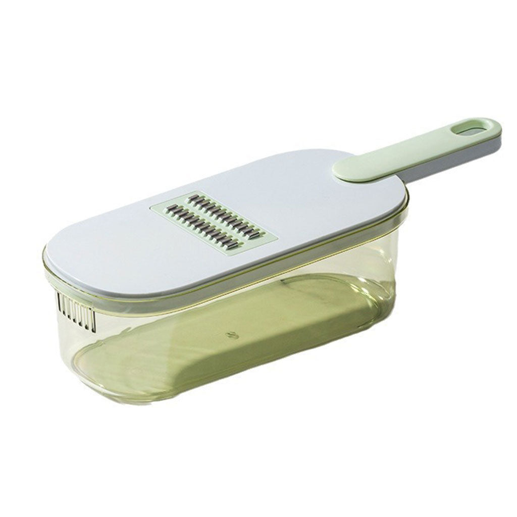 Mandoline à légumes professionnelle avec 5 lames et récipient – قطاعة خضر في المطبخ تنزوت