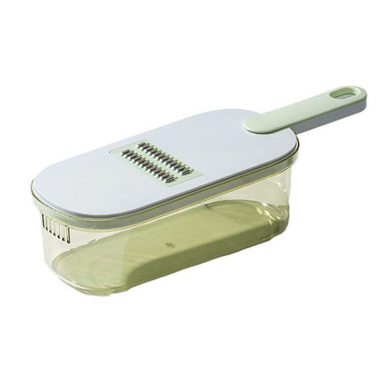 Mandoline à légumes professionnelle avec 5 lames et récipient – قطاعة خضر في المطبخ تنزوت