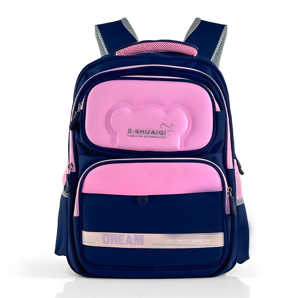 Sac à Dos Scolaire Orthopédique pour Enfants X-SHUAIQI Rose et Bleu – محفظة مدرسية للأطفال وردي وأزرق تنزوت