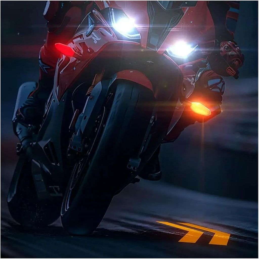 Clignotants LED pour moto avec Projection couleur et 27 modes de Signal – إشارة دراجات نارية ملونة تنزوت